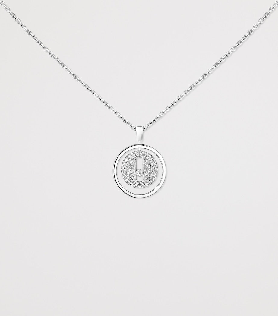 Messika Lucky Move white gold diamond necklace 0.24ct, imported from the UK