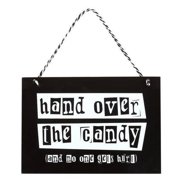 Something Different hand over the candy hanging plaque 20x14cm, UK version