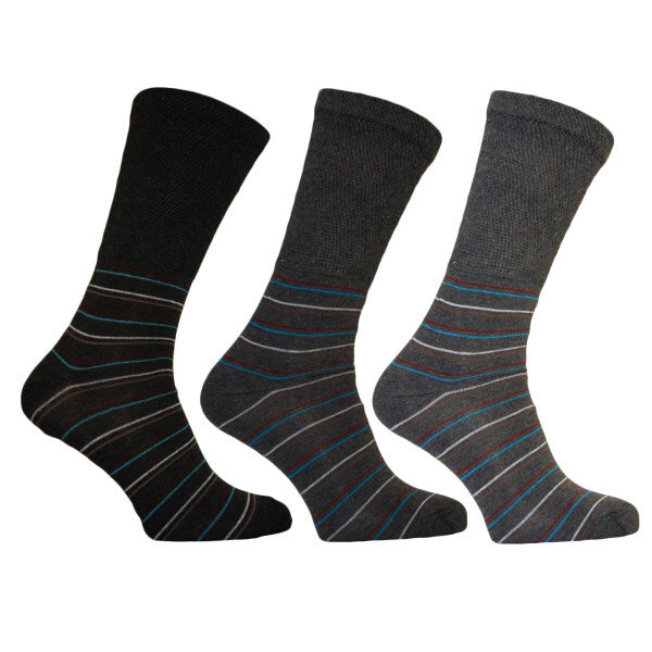 Simply s Mens Extra Wide Striped Socks (Pack Of 3) (6-11) GOODS Superdrug   