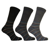 Simply s Mens Extra Wide Striped Socks (Pack Of 3) (6-11) GOODS Superdrug Shades of Grey  