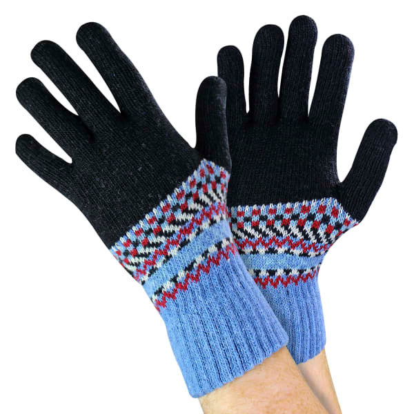 Sock Snob men's wool fairisle gloves, imported from the UK