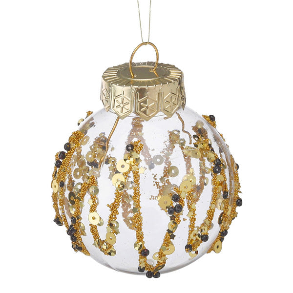 Livingandhome 25pcs Christmas baubles black gold, UK version