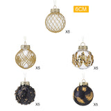 Livingandhome 25pcs Christmas baubles black gold, UK version