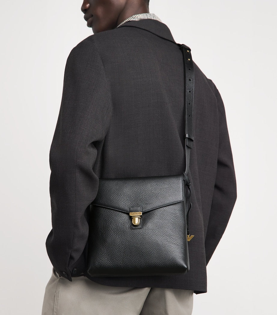 Emporio Armani cross-body bag in grained leather (British brand)