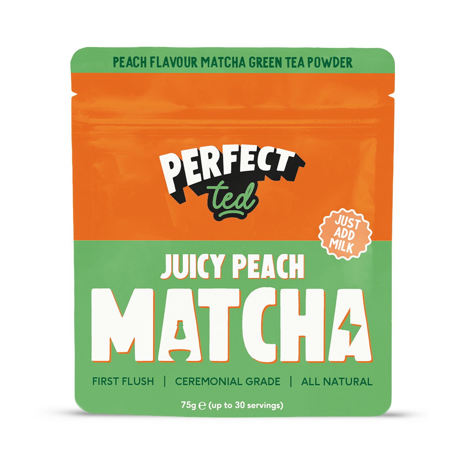 PerfectTed peach matcha powder 75g, imported from the UK