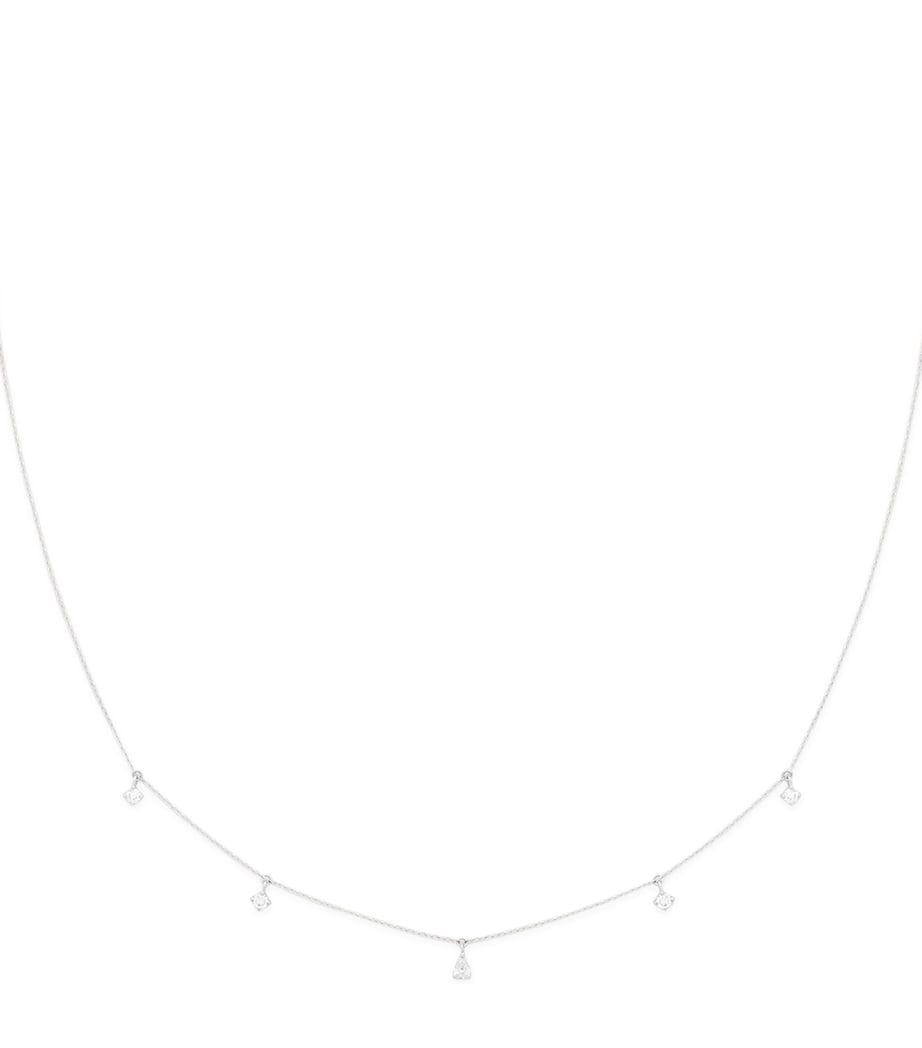 Astrid & Miyu white gold diamond charm necklace 38cm - British product