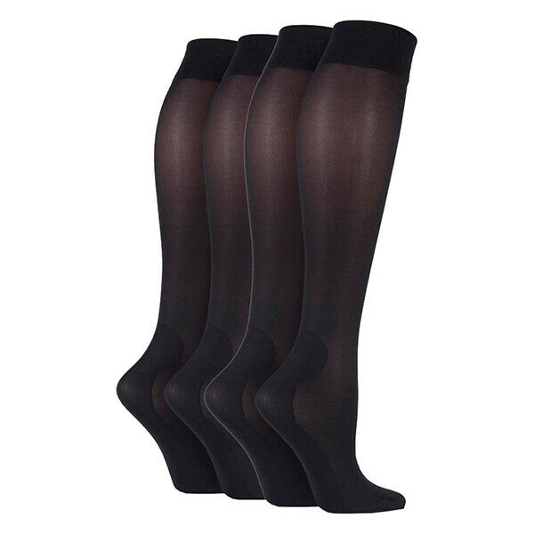 IOMI 2 Pk Ladies 40 Den Knee High Compression Socks 4-7 UK