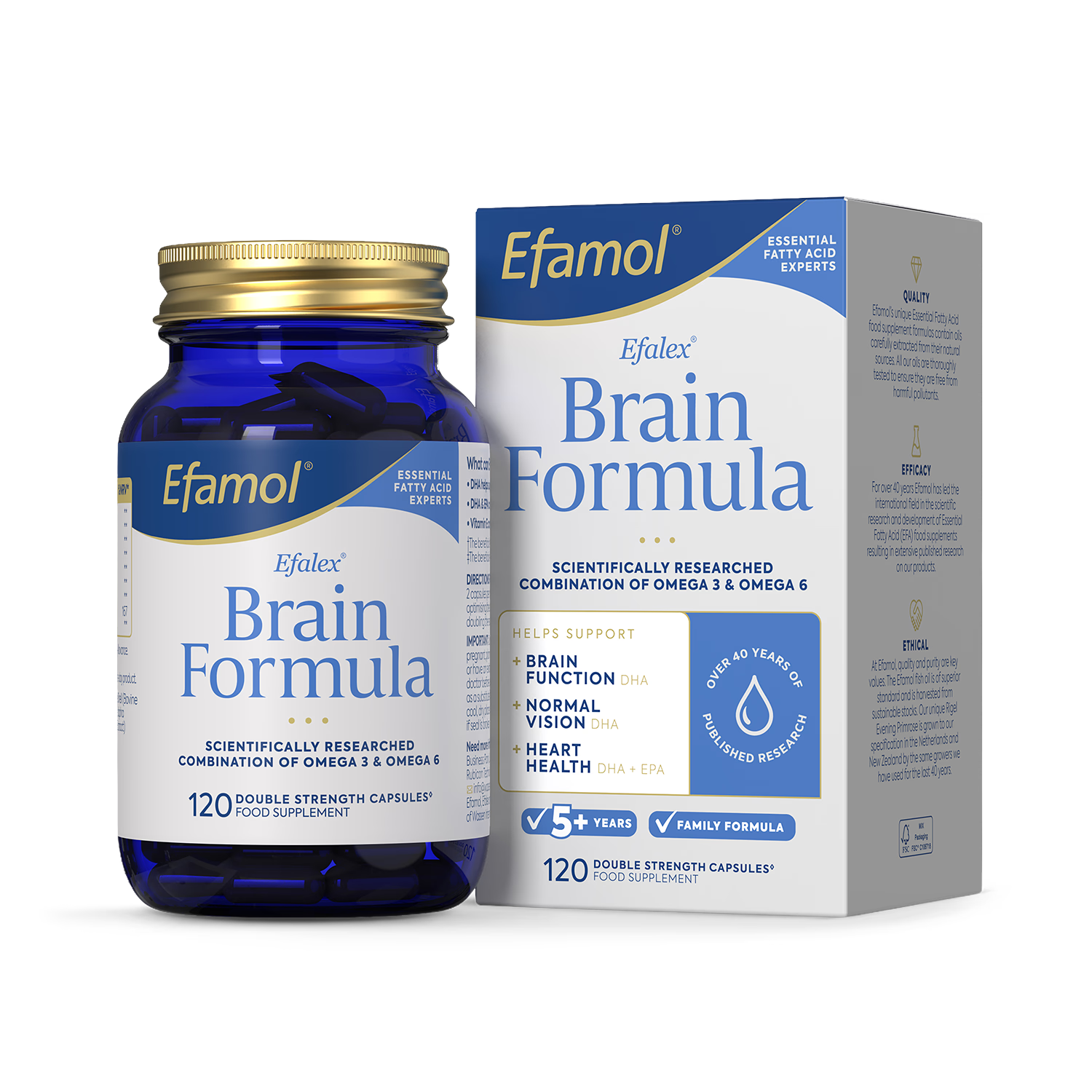 Efamol brain supplement capsules 120ct, imported from the UK