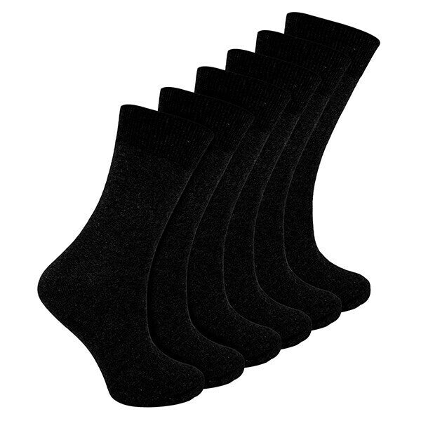 Sock Snob 6 Pk Children's Cotton Rich School Socks 4-6 UK GOODS Superdrug Black  