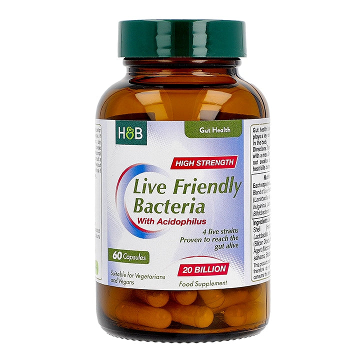 Holland & Barrett Live Friendly Bacteria 20 Billion 60 Capsules Acidophilus & Friendly Bacteria Holland&Barrett   