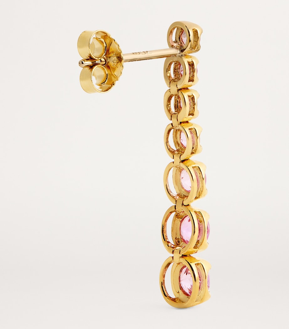 Jennifer Meyer yellow gold pink sapphire tennis stud earrings, UK version