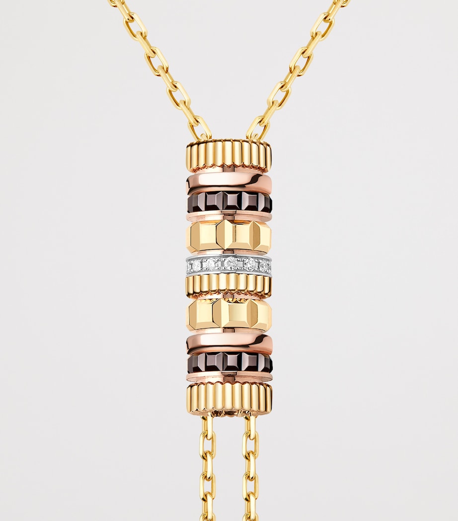 Boucheron Quatre classique tie necklace in yellow gold and diamonds (British brand)