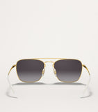 Ray-Ban Square sunglasses with gold-tone arms and brow bar (British brand)