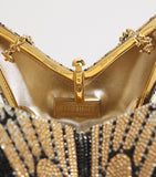 Judith Leiber butterfly clutch bag crystals metallic leather lining - British product
