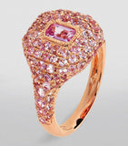 SHAY pinky ring rose gold pink sapphire, imported from the UK