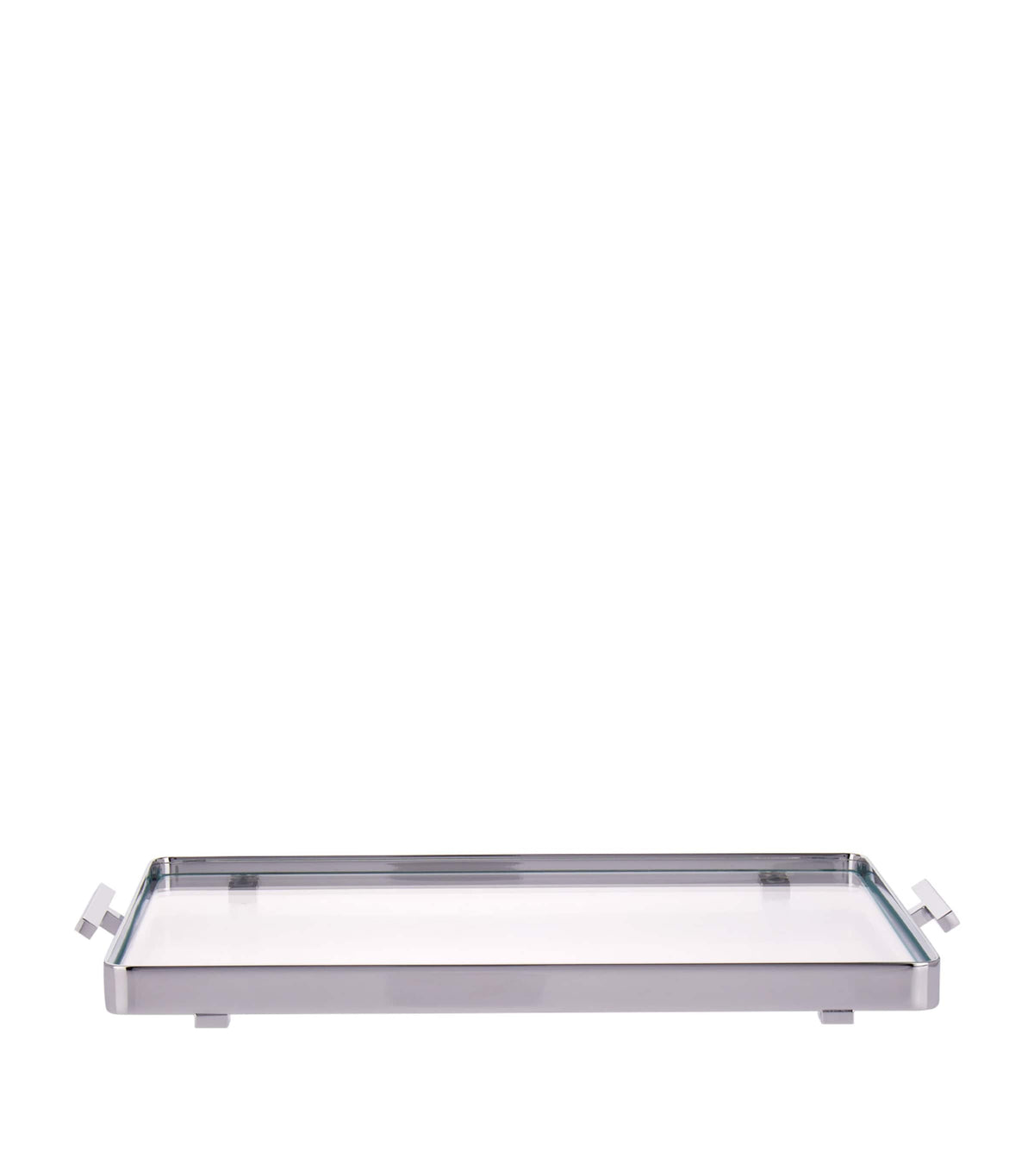 ZODIAC glass tray with chrome trims (British brand)