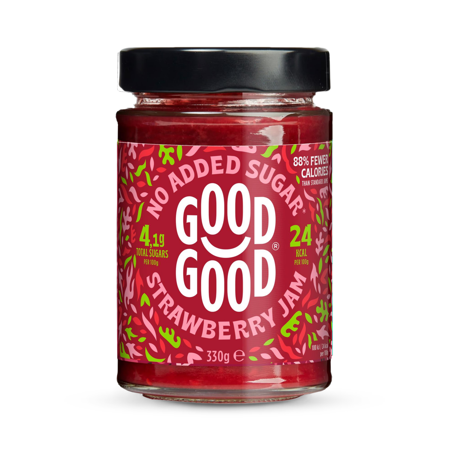 Good Good strawberry jam 330g - British product