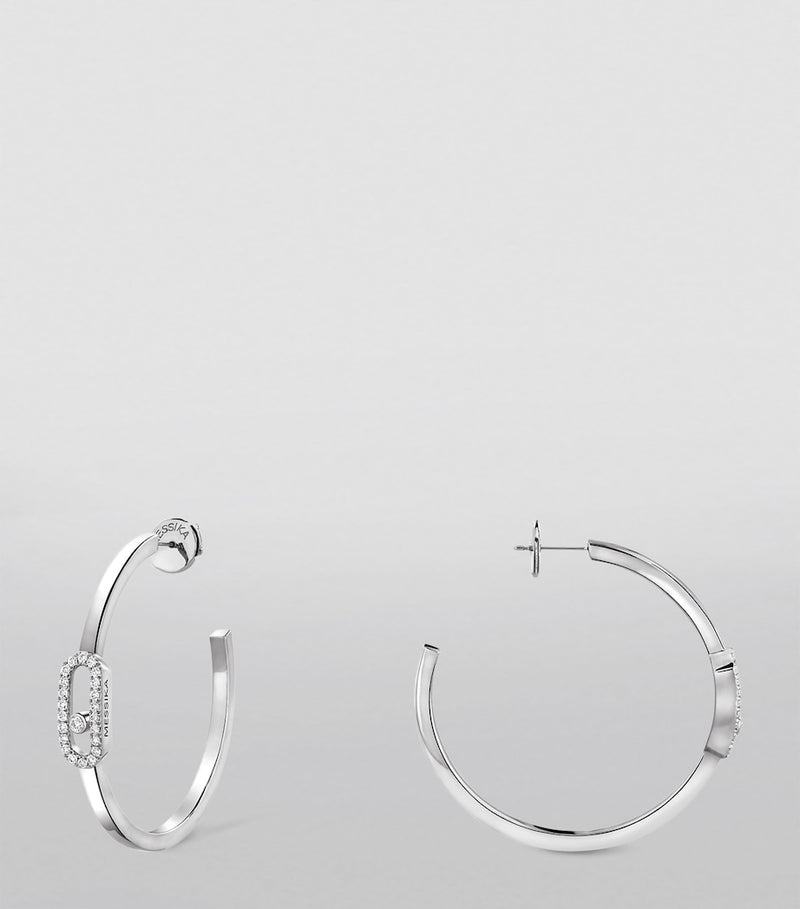 Messika Move Uno white gold hoop earrings 0.29ct diamond, UK version