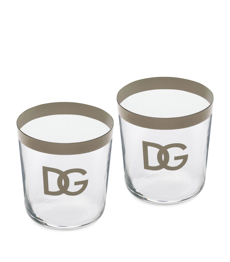 Dolce&Gabbana DG Logo glasses set of 2 with silver rim - British product