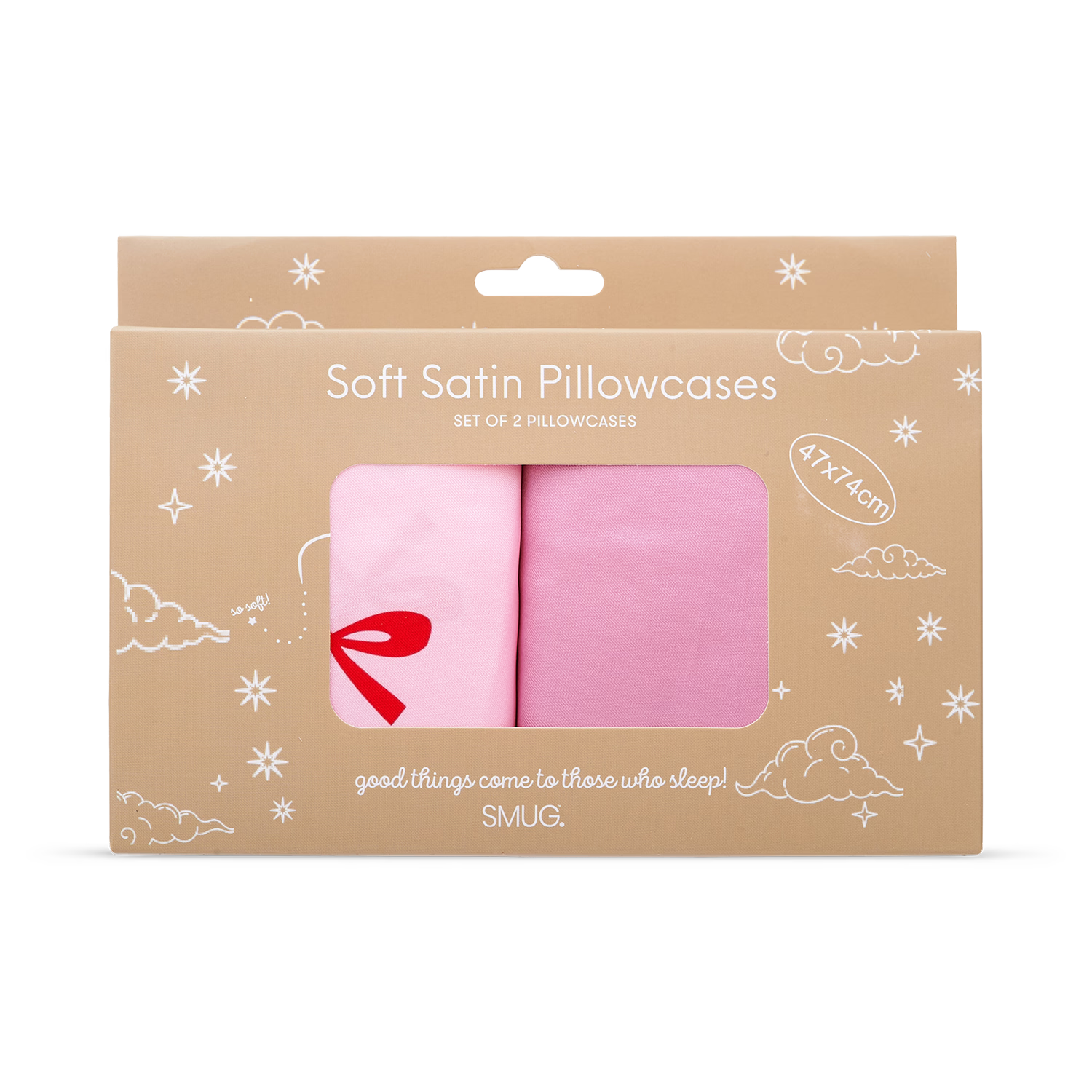 Smug satin pillowcase set for gentle hair and skin - British product