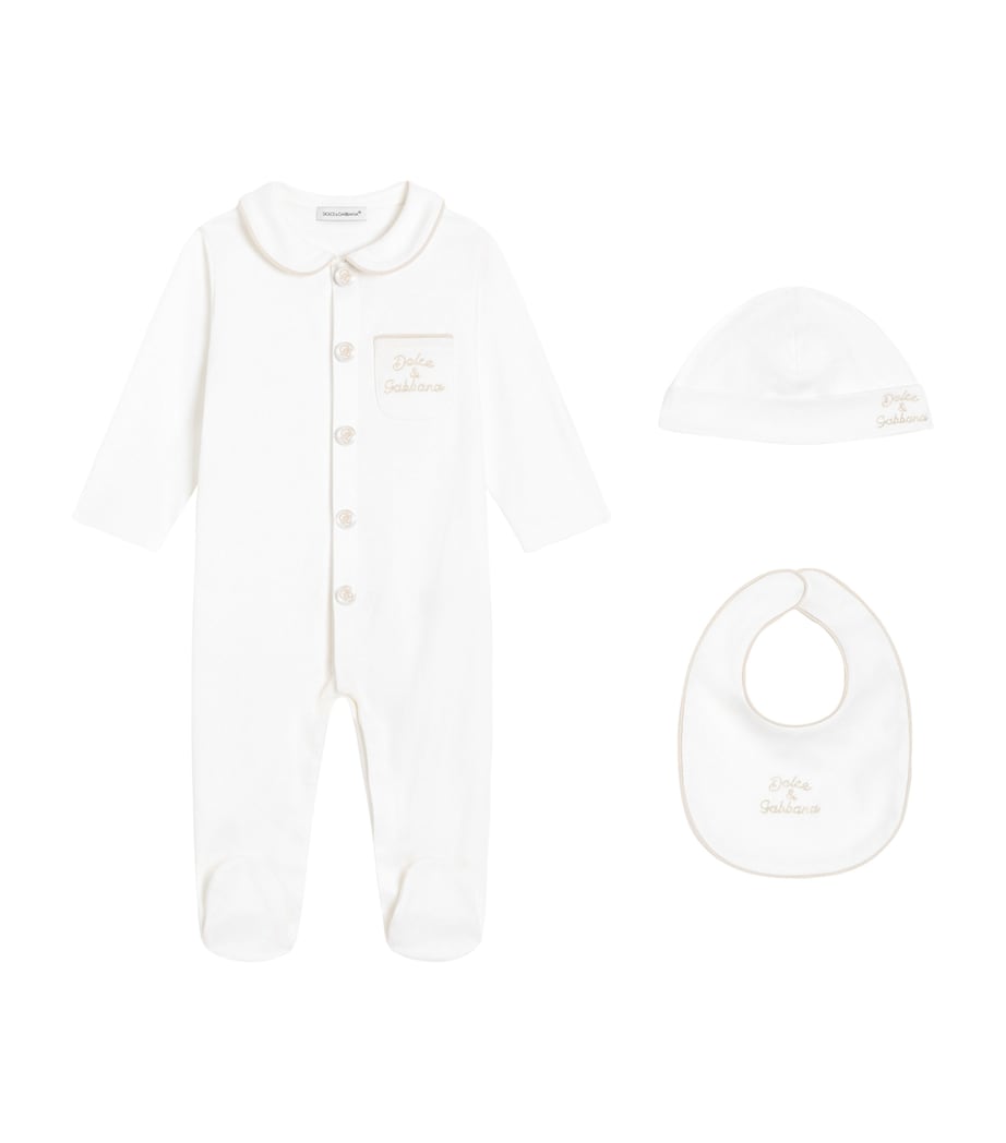 Dolce&Gabbana Kids bomulls hel-i-ett smekke lue sett, UK-versjon