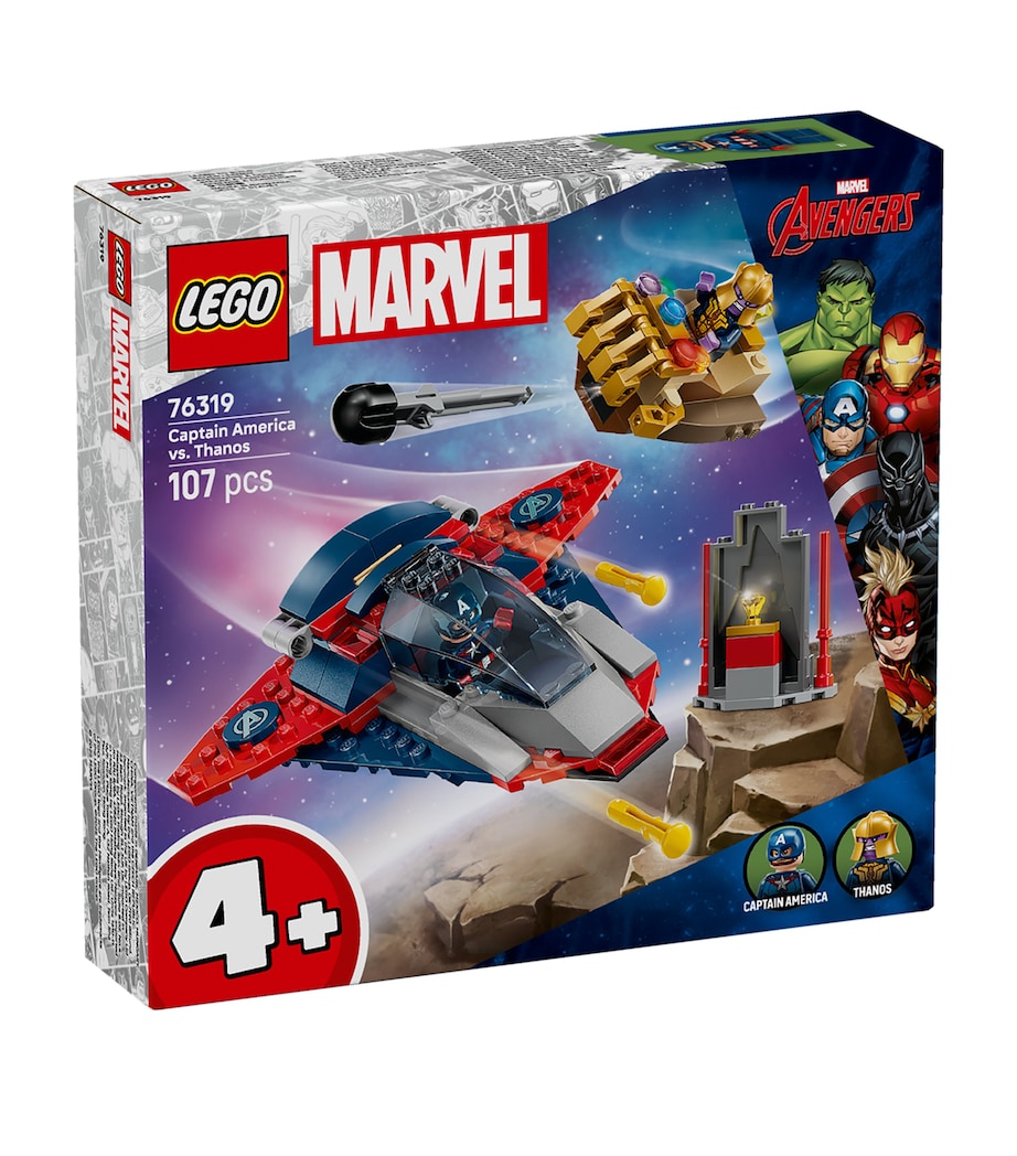 Lego Marvel Captain America vs. Thanos building blocks set, UK version