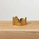 Izabel London abstract textured wide metallic bracelet (British brand)