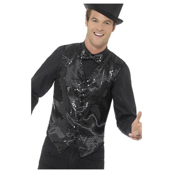 Smiffys adult sequin costume vest for parties (British brand)
