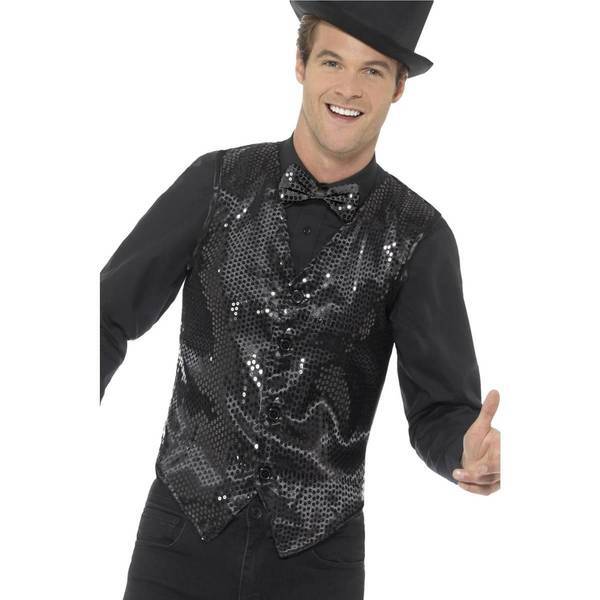 Smiffys adult sequin costume vest for parties (British brand)