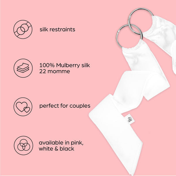 So Divine white silk restraints, imported from the UK