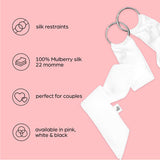 So Divine white silk restraints, imported from the UK