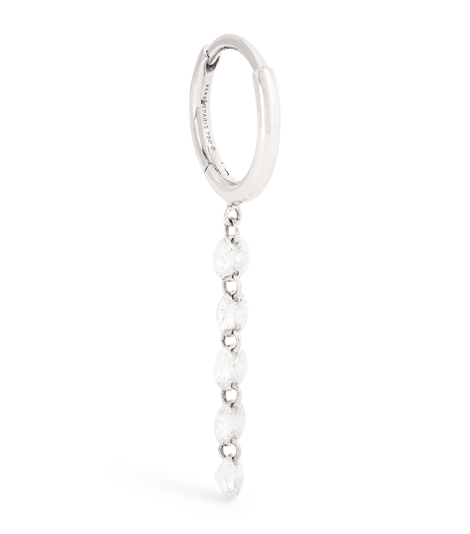 Persée white gold diamond hoop earring, imported from the UK