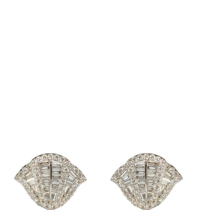 Harrods Annoushka White Gold and Diamond Flamenco Stud Earrings- Buy online at McGrocer