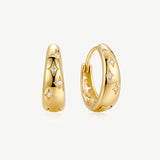 MUCHV huggie hoop earrings with star details, imported from the UK