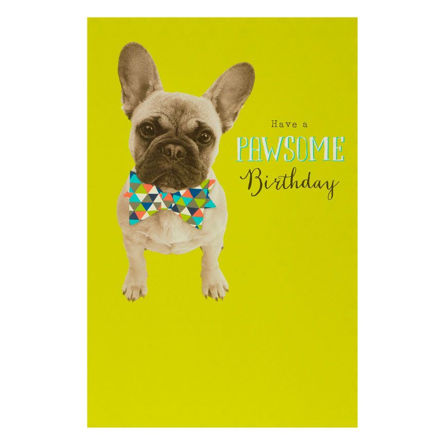 George Home Dog in Bow Tie Birthday Card General Household ASDA   