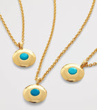Monica Vinader gold vermeil turquoise birthstone necklace, UK version