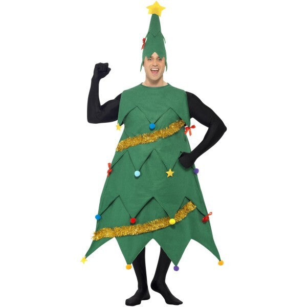 Smiffys deluxe Christmas tree tunic and hat costume, UK version