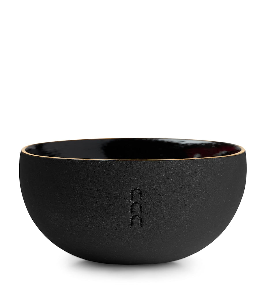 Marchanta Vasija black clay candle holder - British product