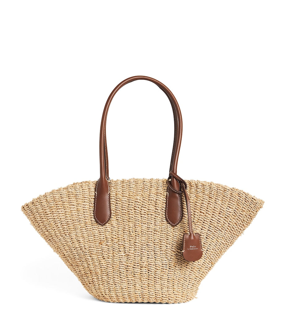 Polo Ralph Lauren medium raffia tote bag, UK version
