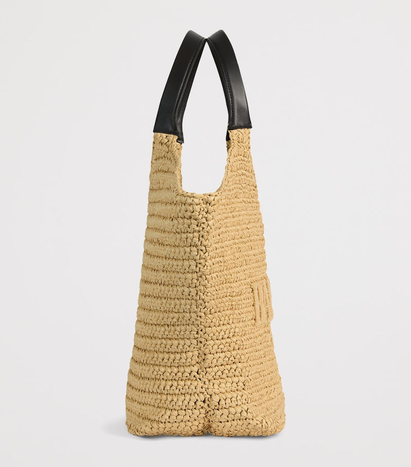 Balmain faux raffia logo tote bag - British product