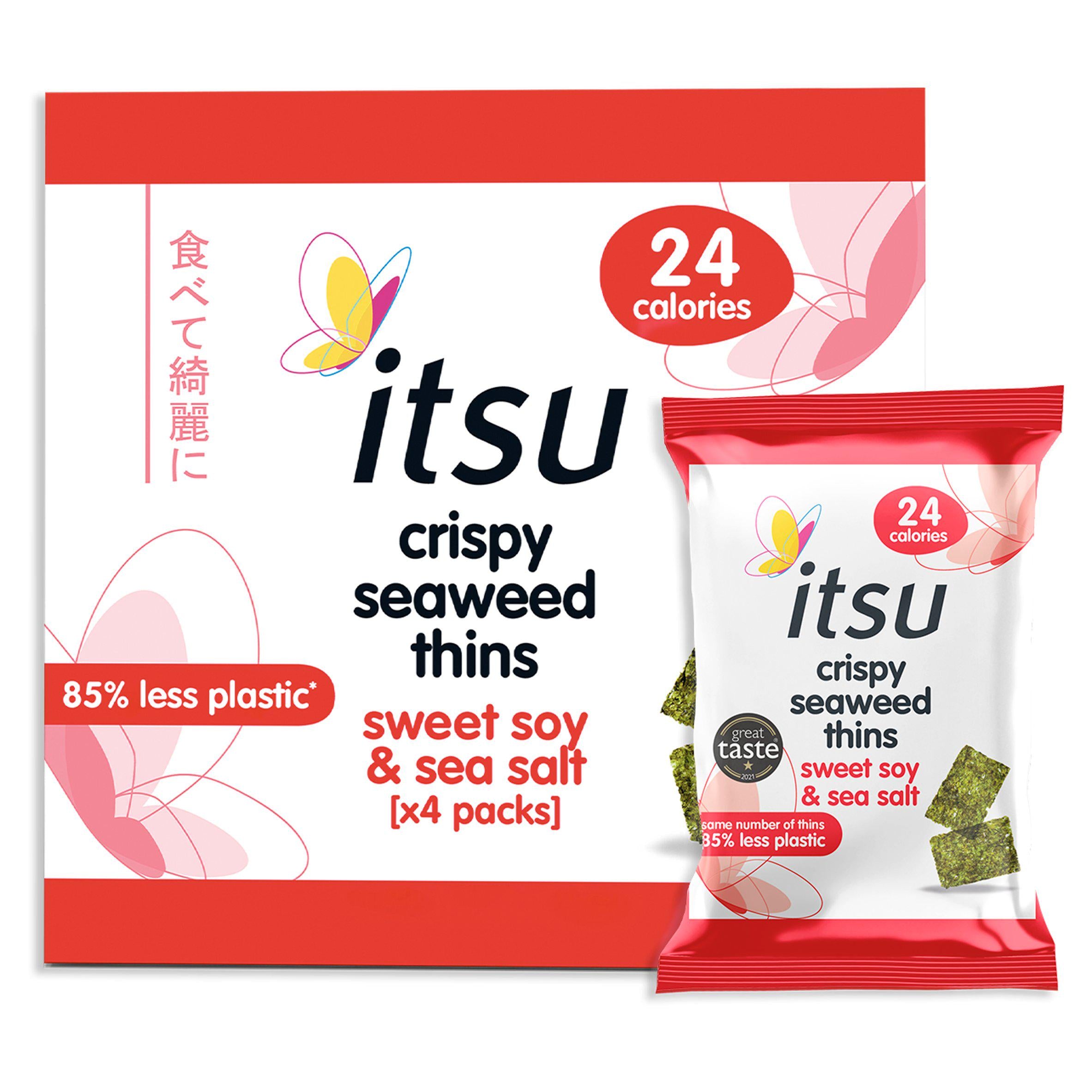 itsu Crispy Seaweed Thins Sweet Soy & Sea Salt 4x5g GOODS Sainsburys   