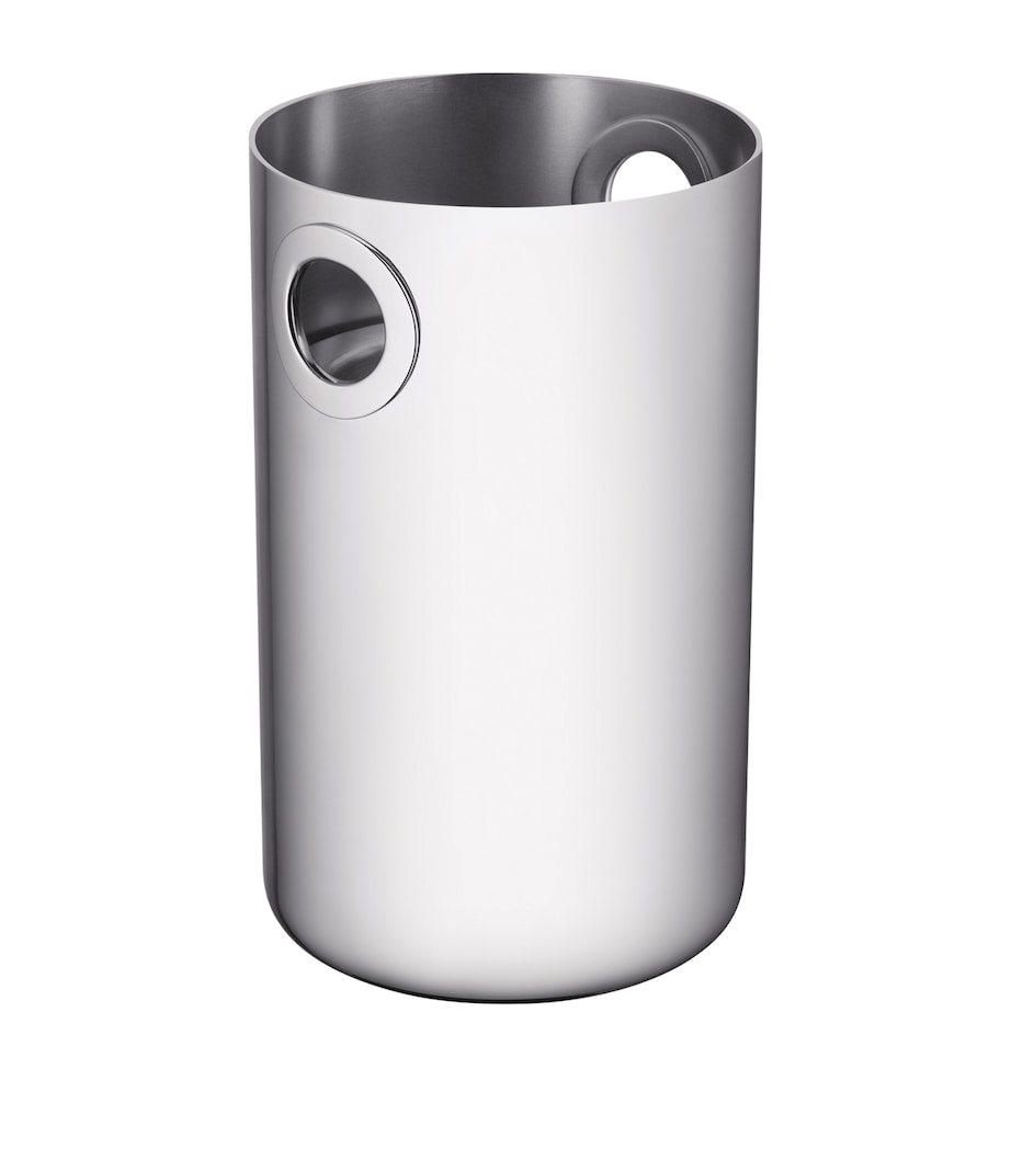 Christofle stainless steel wine cooler with cylindrical design - British product