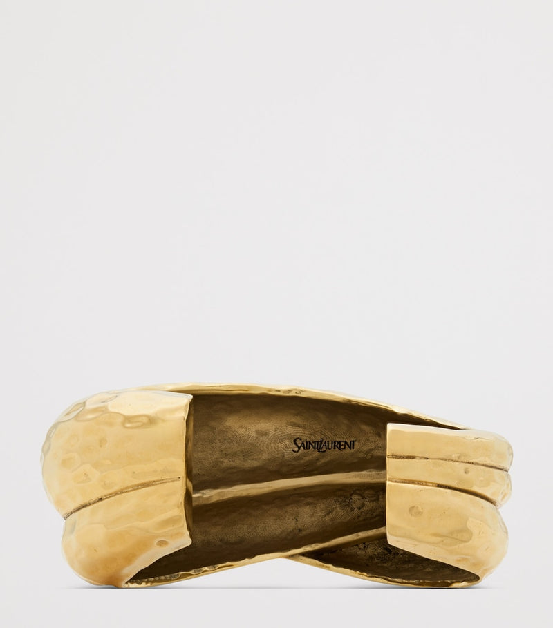 Saint Laurent hammered gold cuff bracelet - British product