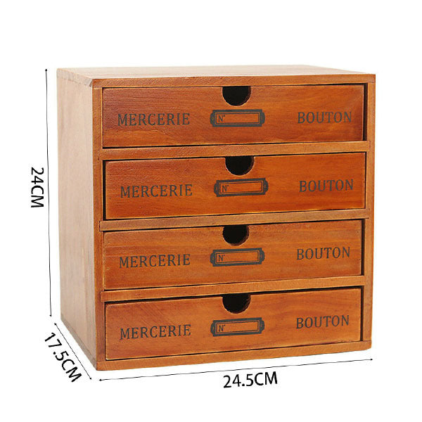Livingandhome rustic wooden organizer with three drawers, imported from the UK