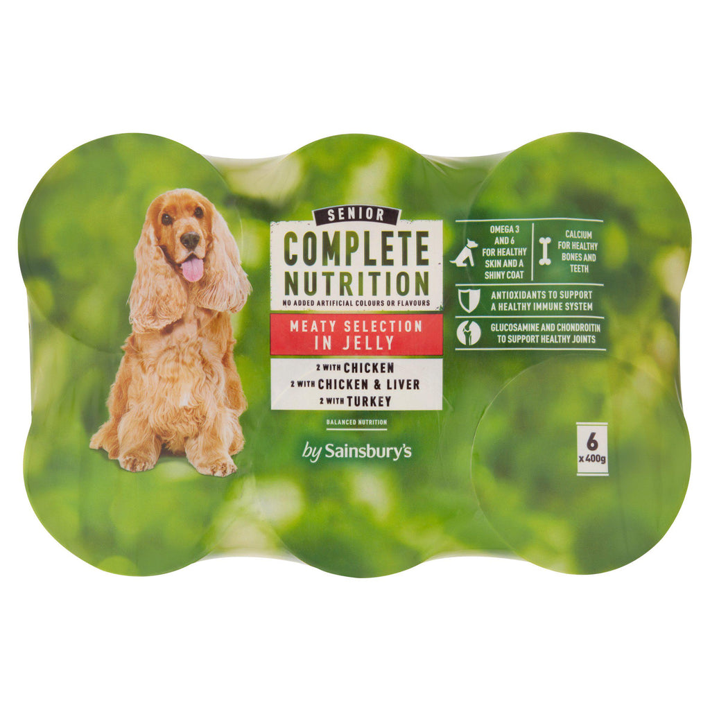 Sainsbury's Complete Nutrition Senior Dog Food Meat Selection in Jelly 6 x 400g