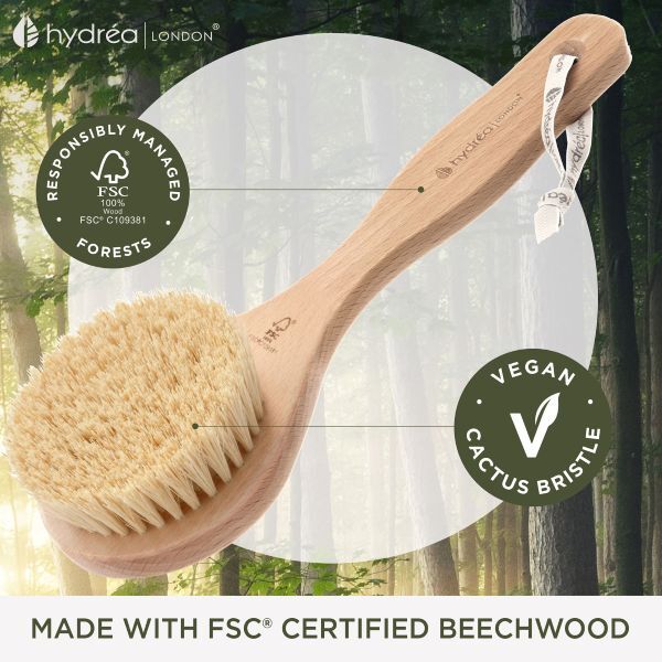 Hydrea London Vegan Cactus Bristle Body Brush - British product