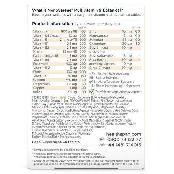 DNR Healthspan Menoserene Multivitamin & Botanical  - 30