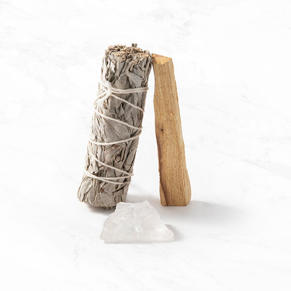 Myga Smudge Ritual Set Clear Quartz, imported from the UK