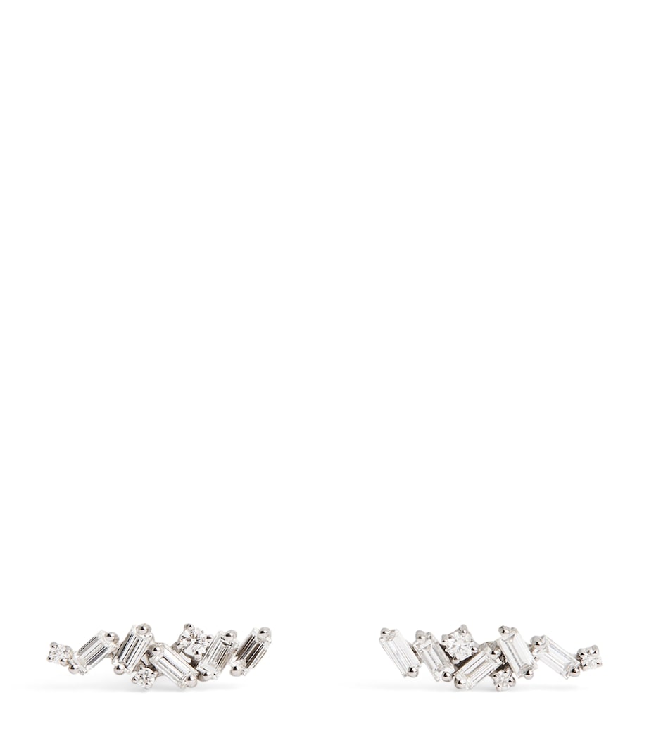 Suzanne Kalan white gold diamond Frenzy stud earrings (British brand)