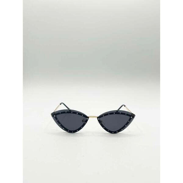 SVNX diamante cat-eye sunglasses in black - British product